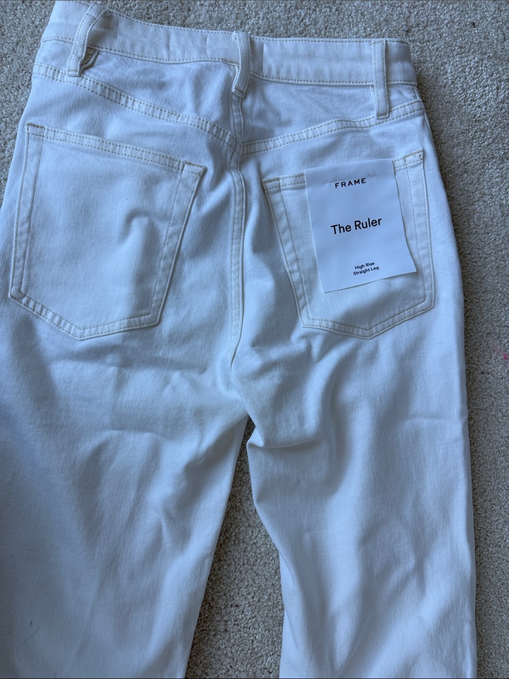 Frame Denim The Ruler Straight-Leg Jeans in White